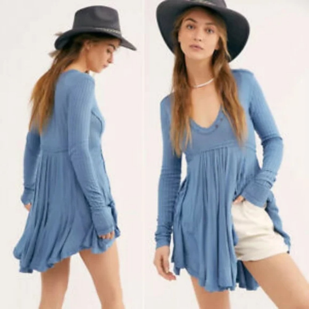 🆕Free People •Baby Doll Henley• Tunic